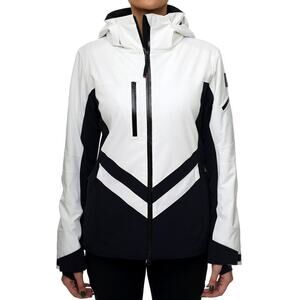 BOGNER Women's Dalya Hooded Two Tone Ski Jacket US 4 Small Off White WP NWOT